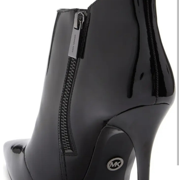 MICHAEL KORS women shoes black leather Antonia patent Bootie ankle boot - Picture 5 of 6